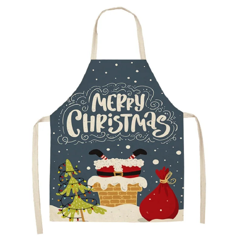 Linen Merry Christmas Apron Christmas Decorations for Home