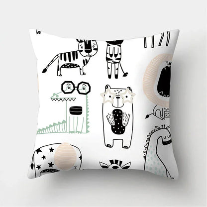 Dinosaur Alpaca Owl Panda Decorative Cushions Pillowcase Polyester Cushion Cover