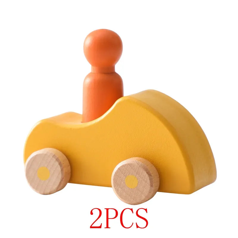 Wooden Train Birthday Toy  Montessori Toys Baby Educational Wooden Trolley