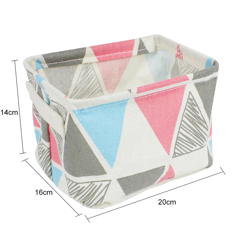 Linen Desktop Storage Box Waterproof Toy Sundries Storage Basket Cosmetic