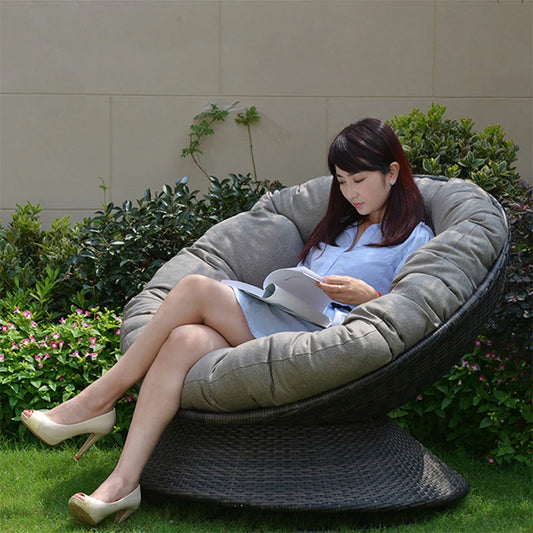 Outdoor Sofa, Rattan Chair, Circular Rotatable Leisure Single Sofa,