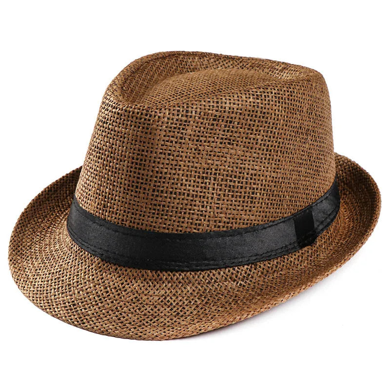 Fashion Men Straw Hat for Women Summer Trendy Beach Sun Hats Solid Color