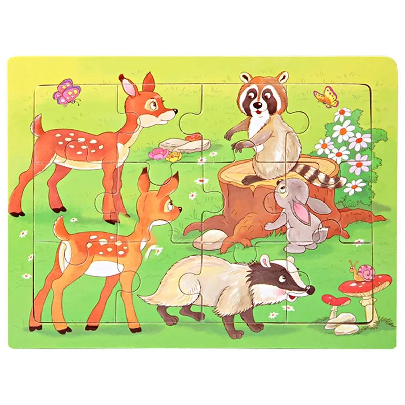 Mini Size 15*10CM Kids Toy Wood Puzzle Wooden 3D Puzzle Jigsaw for Children