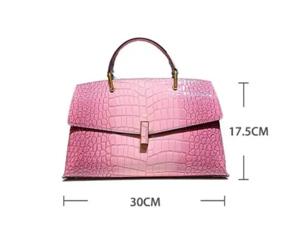 Crocodile Pattern Leather Women's Handbags Luxury Fashion Lady Shell Shoulder