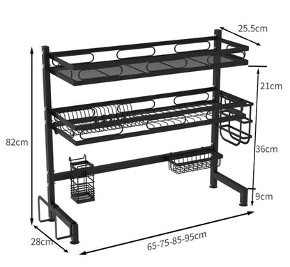 85cm Stainless Steel Storage Holder With Black Coating Kitchen Organizer Storage