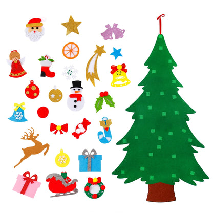 QIFU 3D DIY Felt Christmas Tree Christmas Decorations for Home Christmas