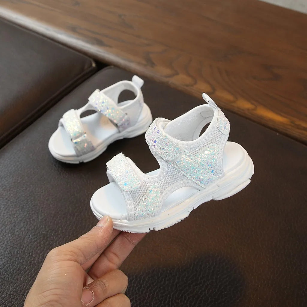 TELOTUNY Sandals Children Baby Girls Boys Mesh Sequins Thick Bottom Summer