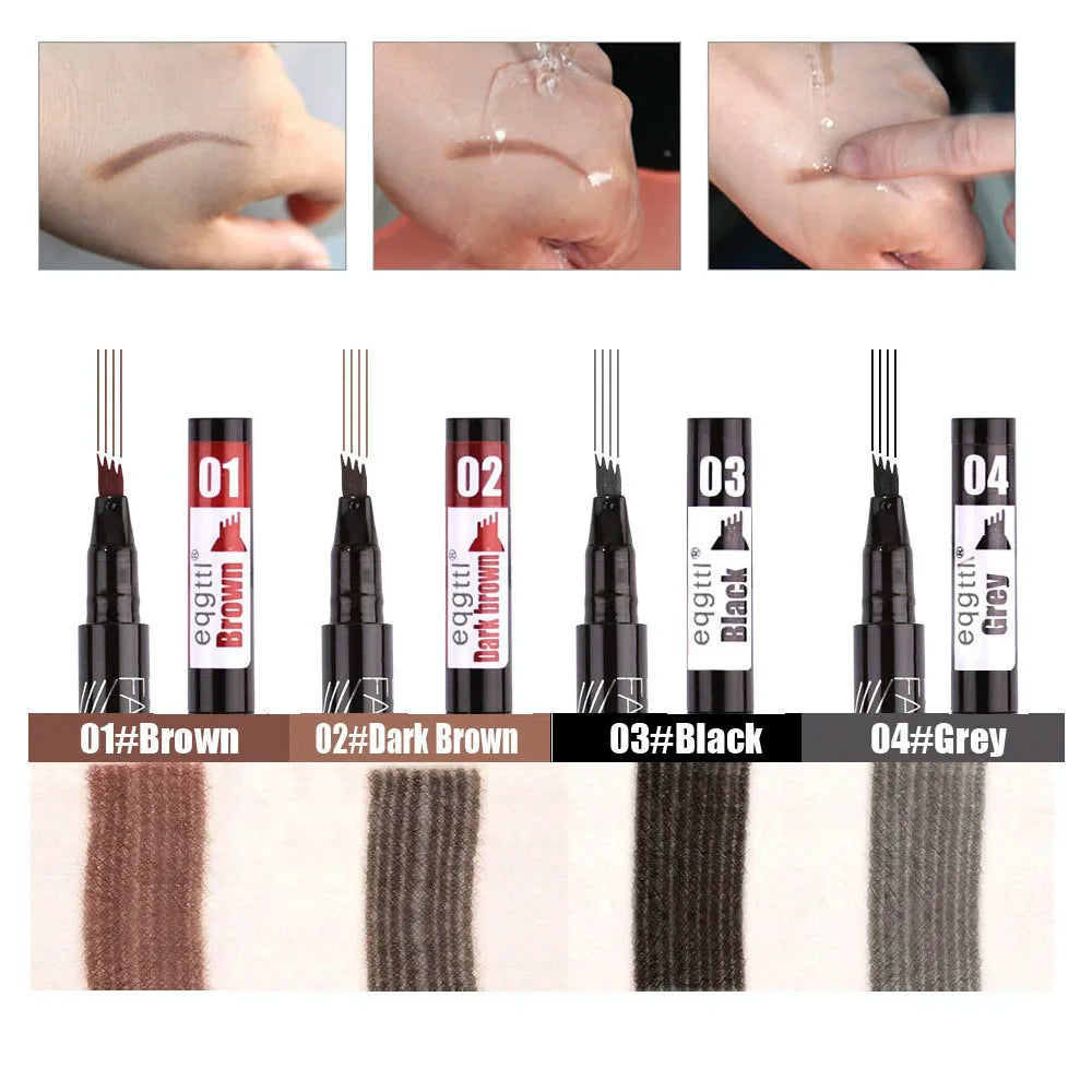 Eyebrow Pencil With 4 Claws Wild Eye Brows Waterproof Brow Tint Pen Long