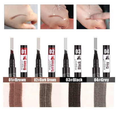 Eyebrow Pencil With 4 Claws Wild Eye Brows Waterproof Brow Tint Pen Long