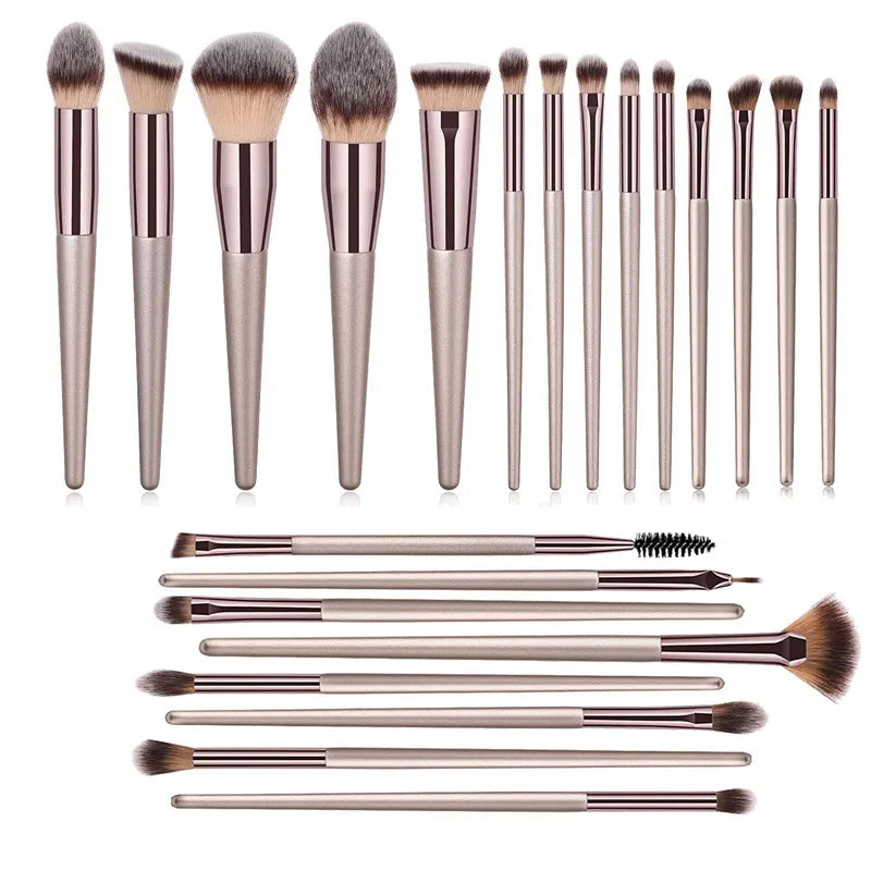 22 PCs Makeup Brushes Champagne Gold Premium Synthetic Concealers Makeup Brushes