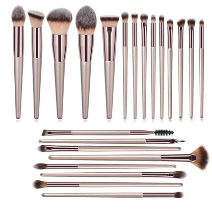 22 PCs Makeup Brushes Champagne Gold Premium Synthetic Concealers Makeup Brushes