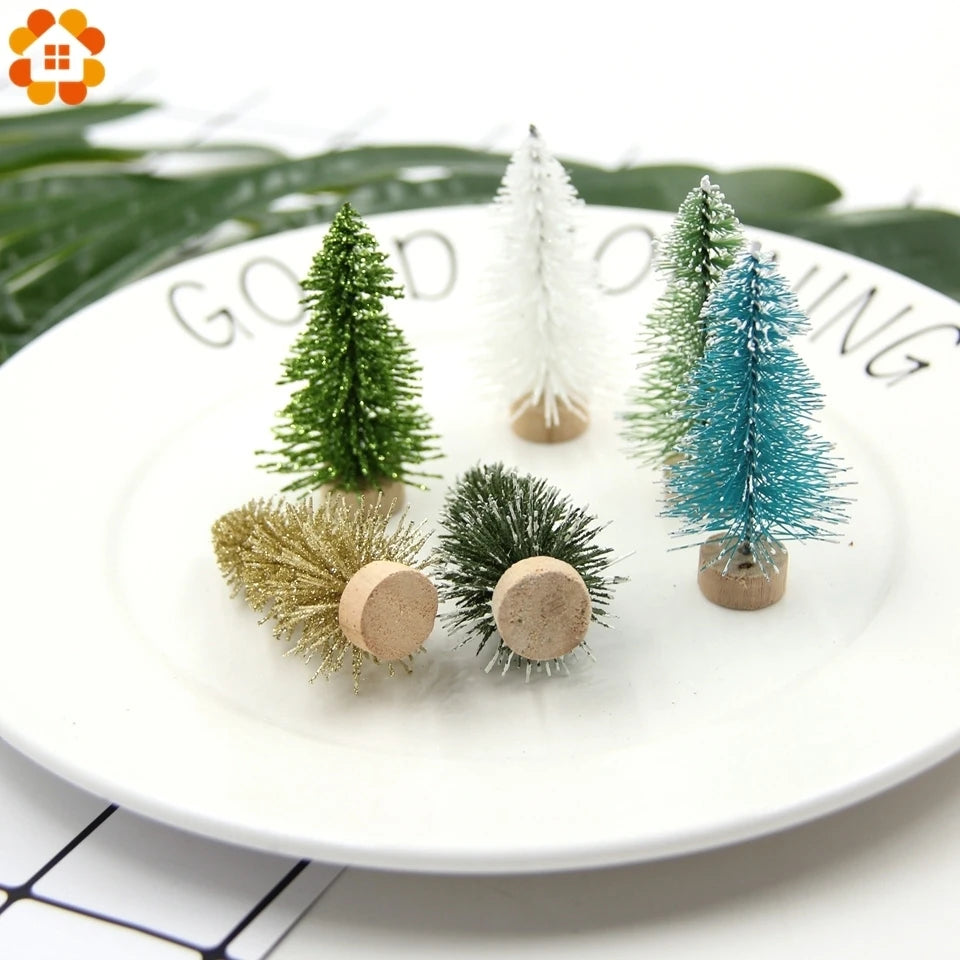 10pcs/Lot 65mm Christmas Trees Small Pine Trees Mini Trees Placed in the Desktop