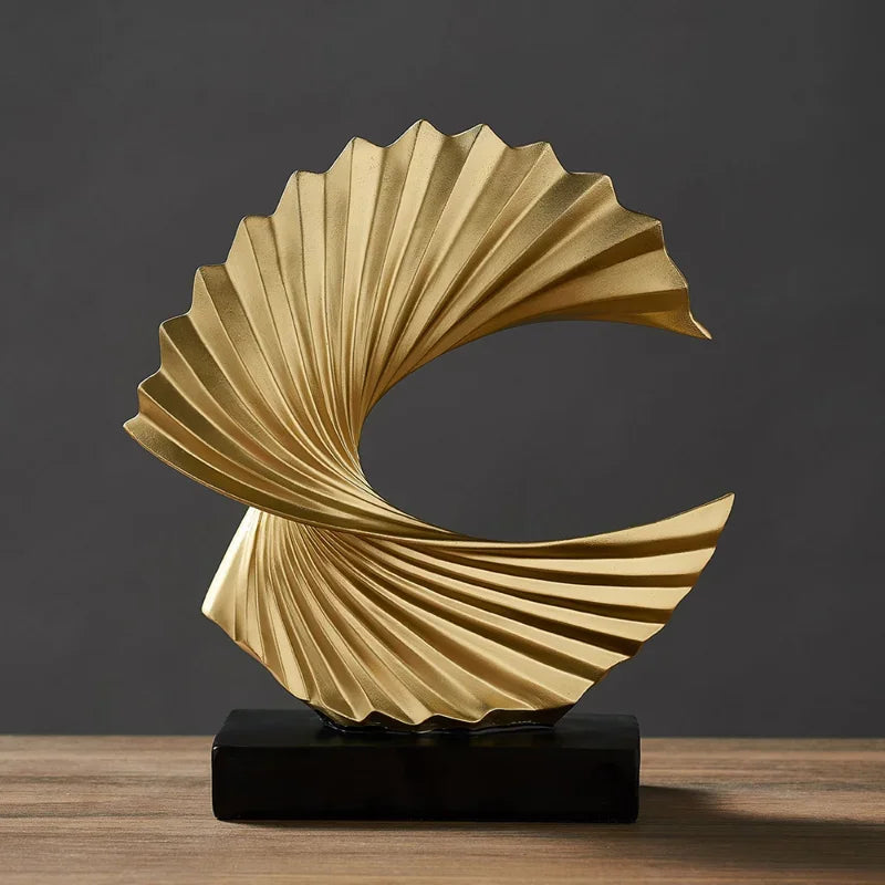 Modern Decor Abstract Sculpture Resin Sculptur Art Golden Statue Decoration