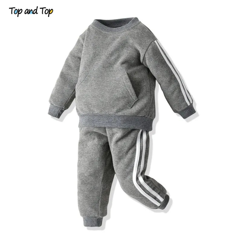 Top and Top Fashion Baby Kids Boys Girls Clothes Set Pullover Sweatshirt