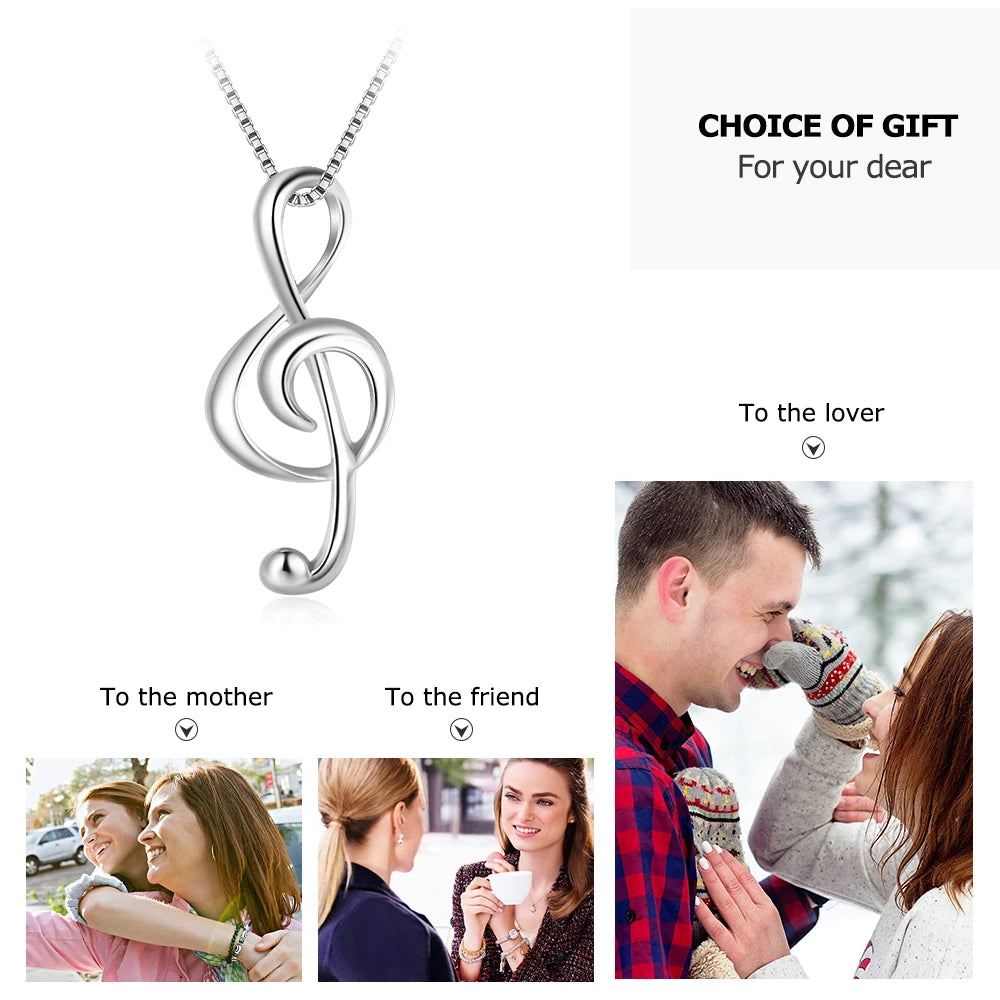 JewelOra Silver Color Musical Note Necklaces & Pendants