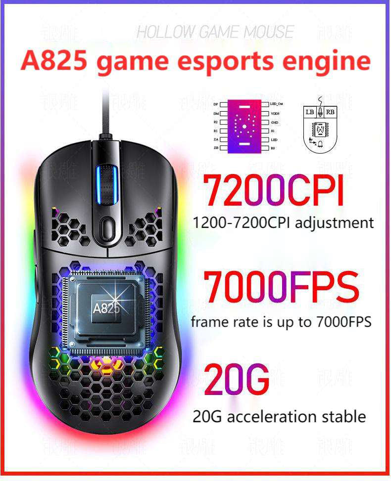 GAZ-M13 7200DPI Gaming Machinery Wired Gaming Mouse