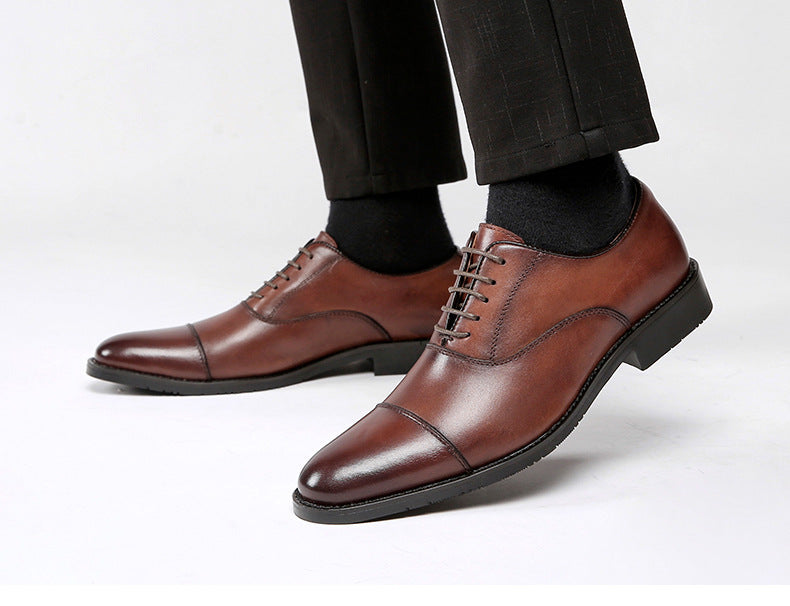 Dropshipping Big Size Genuine Leather Dress Shoes for Men Trendy Mens Office