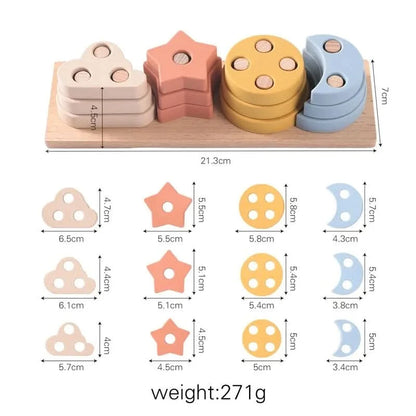 Wooden Montessori Toy Car  Baby Alphabet Car Multifunctional Traffic Puzzle Car