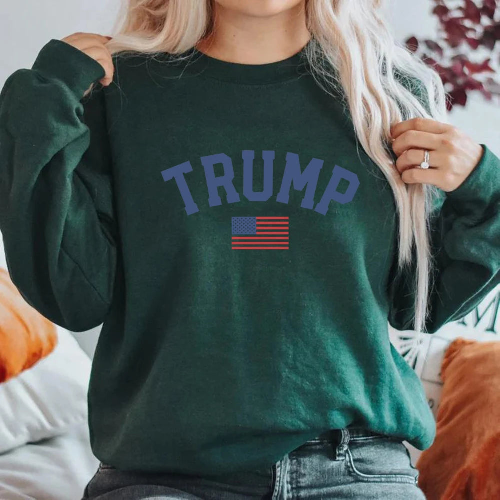 Trump Sweatshirt Trump 2024 Women Long Sleeve Sweatshirts