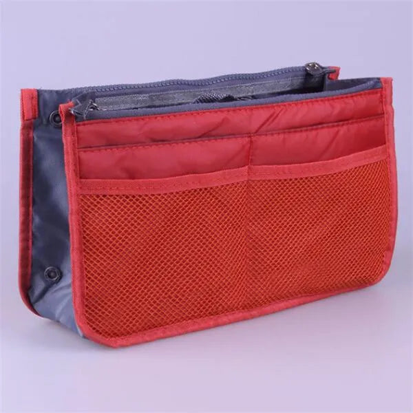 Nylon Cosmetic Bags for Women Tote Insert Double Zipper Makeup Bag Toiletries