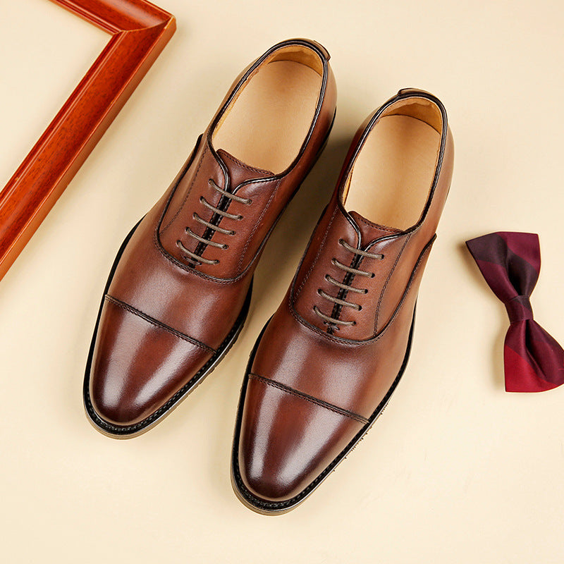 Dropshipping Big Size Genuine Leather Dress Shoes for Men Trendy Mens Office