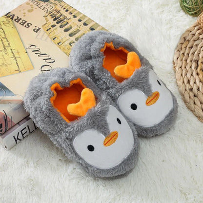 Toddler Infant Furry Slipper Kids Baby Warm Shoes Boys Girls Cartoon Soft-Soled