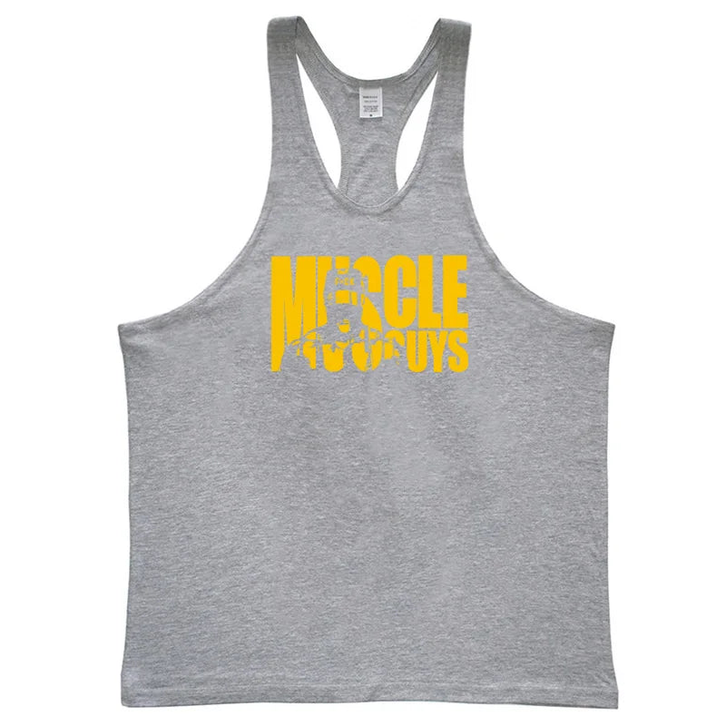 MACHINEFITNESS Summer Bodybuilding Muscle Vest Fitness Brand Tank Tops Men