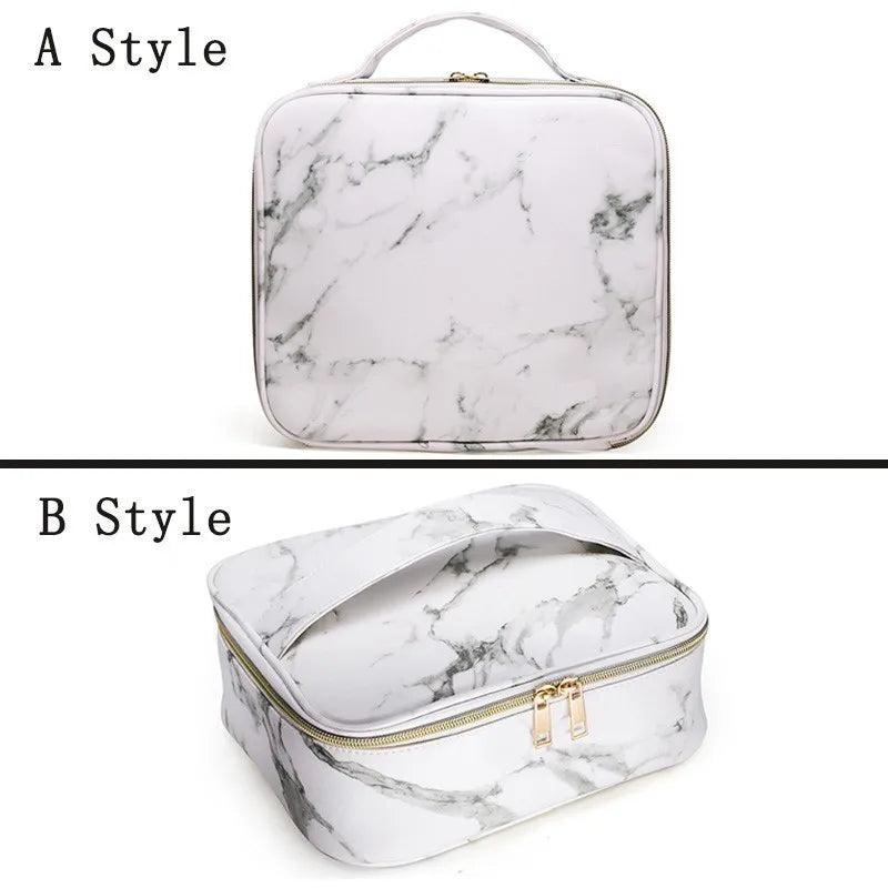 New Female Fashion Professional Makeup Suitcase for Cosmetics Case Marble