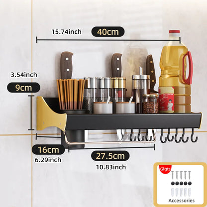 Joybos Kitchen Spice Organizer Set Punch-Free Wall-Mounted Racks