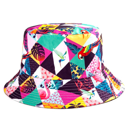 Spring Summer Cartoons Graffiti  Bucket Hat for Women Men Outdoor Foldable Hat