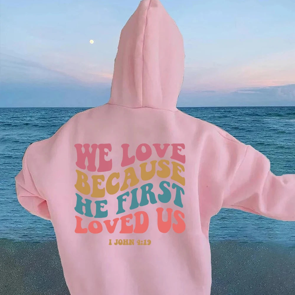 Aesthetic Christian Hoodie Women Religious Hooded Sweatshirt Retro Bible Verse