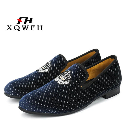 Men Velvet Loafers Men Casual Shoes Party and Wedding Mens Dress Shoes