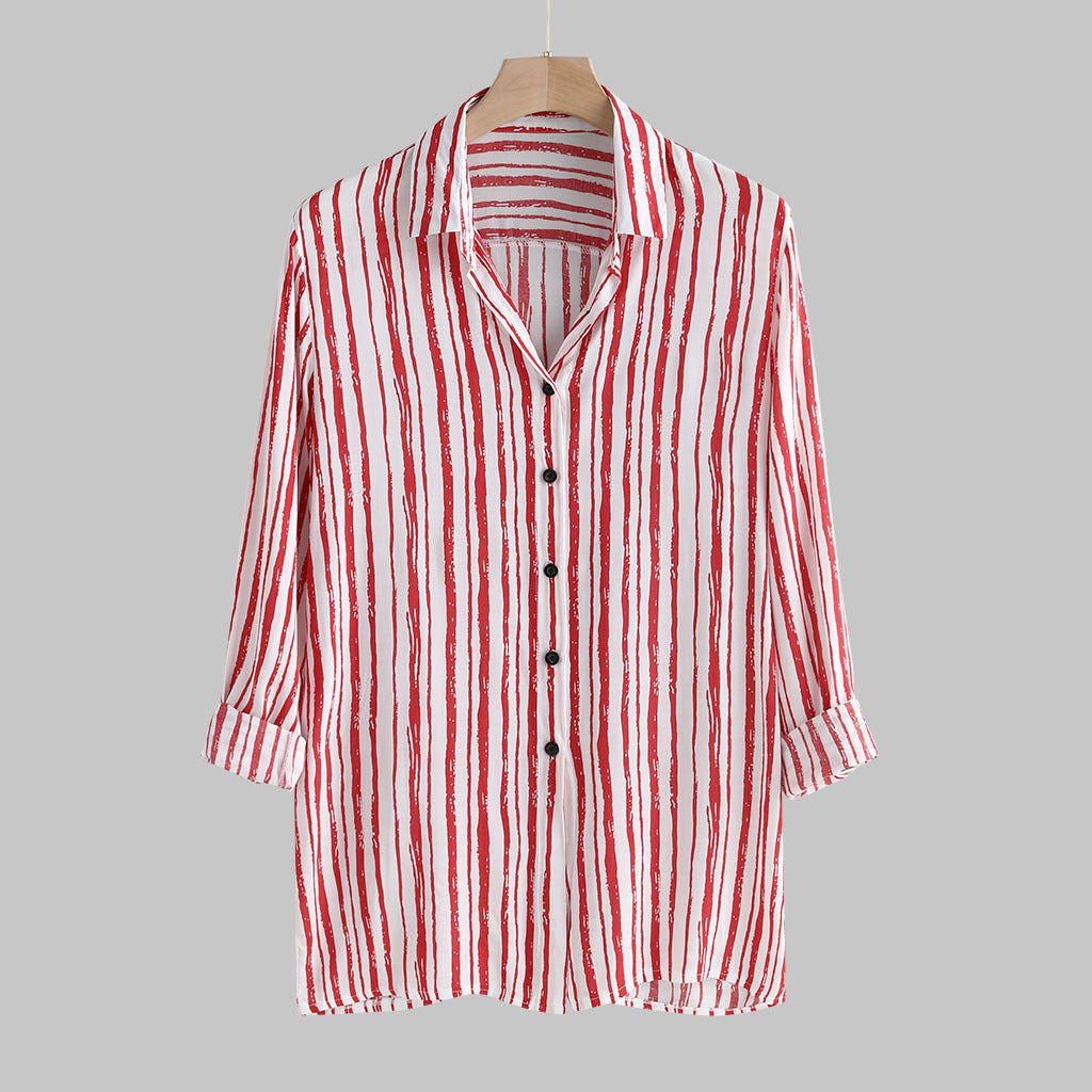 XLL 1105 New Spring Summer  Series Button Up Shirt Mens Striped Printed shirts