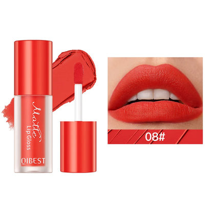 QIBEST 1Pc Velvet Matte Liquid Lipstick Nude Lipgloss Makeup Natural