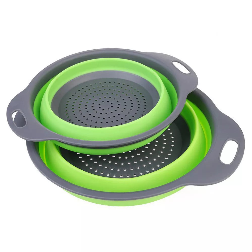 Foldable Silicone Colander Washing Basket Strainer Strainer Collapsible Drainer