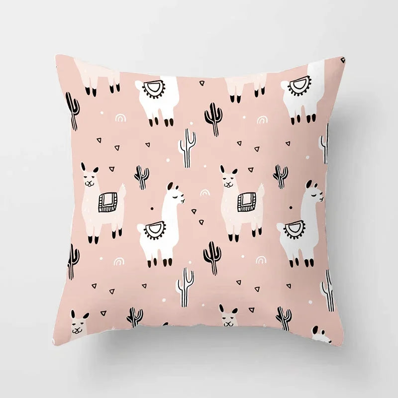 Dinosaur Alpaca Owl Panda Decorative Cushions Pillowcase Polyester Cushion Cover