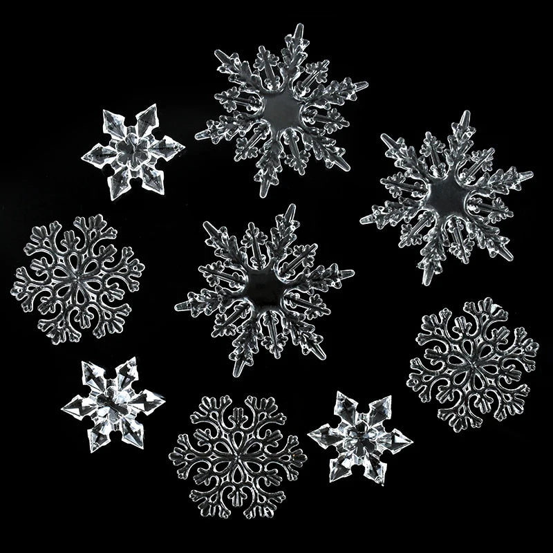 3/10pcs Snowflake Transparent Acrylic Crystal Hanging Ornament 2025 New Year