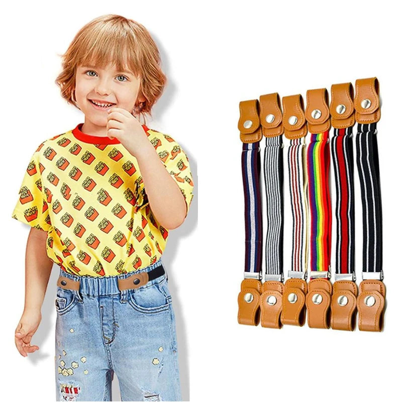 Girls and Boys Elastic Jeans Belt Without Buckle Kids Easybelt No Hole