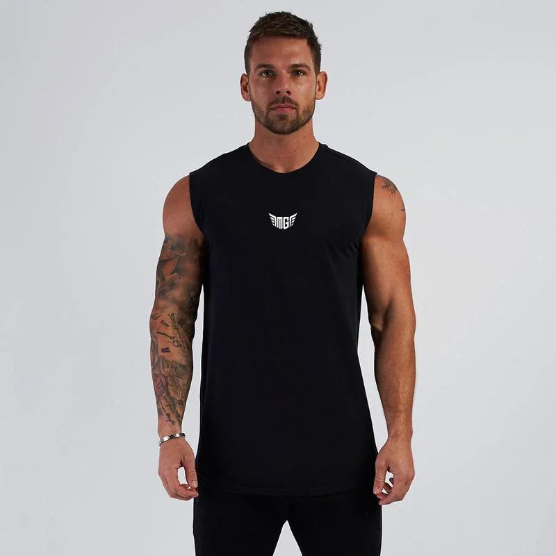 Summer Compression Gym Tank Top Men Cotton Bodybuilding Fitness Sleeveless