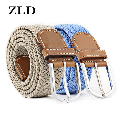 ZLD 60 Colors Female Casual Knitted Pin Buckle Men Belt