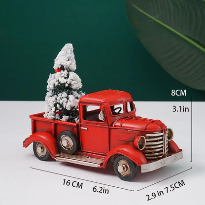 Miniature Model of Metal Truck With Christmas Tree Christmas Gift Christmas