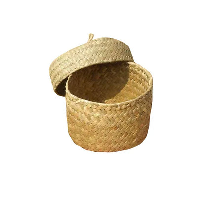 Handmade Storage Basket Cachepot for Flowers Weaving Woven Rattan Storage