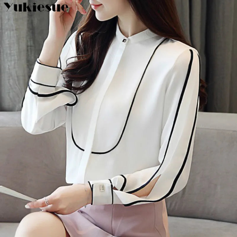 Long Sleeve OL Office Summer Women's Shirt Blouse for Women Blusas Womens Tops