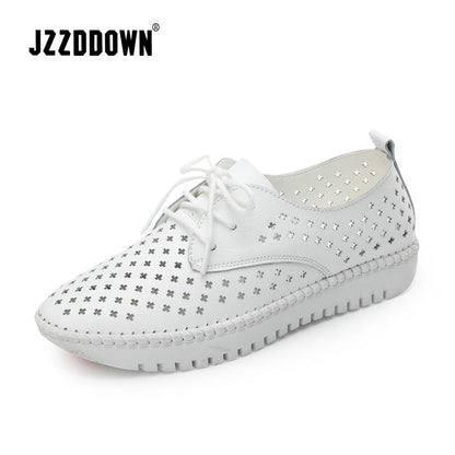 Genuine Leather Women Casual Sneakers Shoes Ladies Flats Canvas Shoe Female