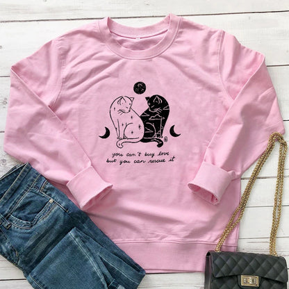 You Can't Buy Love but You Can Rescue It Sweatshirt Cute Animal Lover Gift