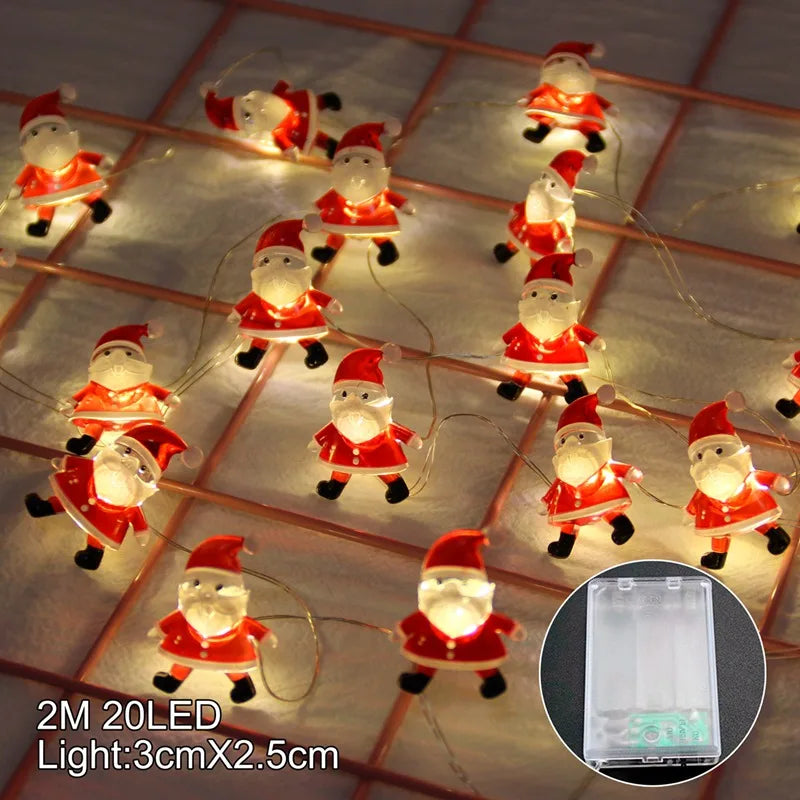 Snowman Christmas LED Garland String Lights Merry Christmas Decorations