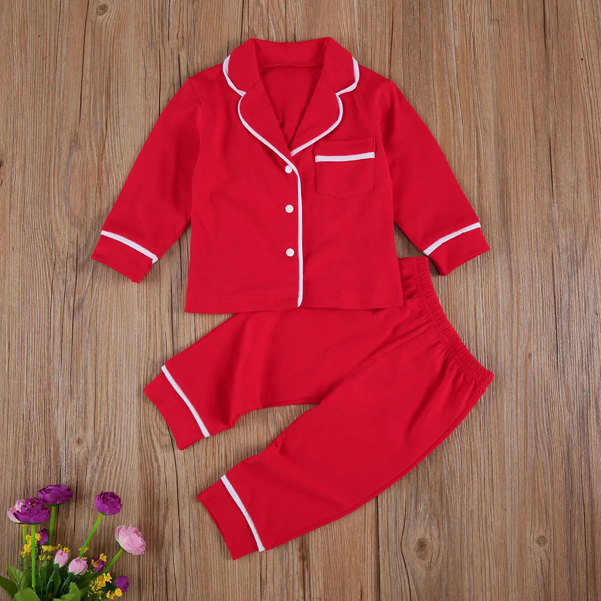 Infant Kids Baby Girls Boys 2Pcs 100% Cotton Pajama Sets Long Sleeve Jacket