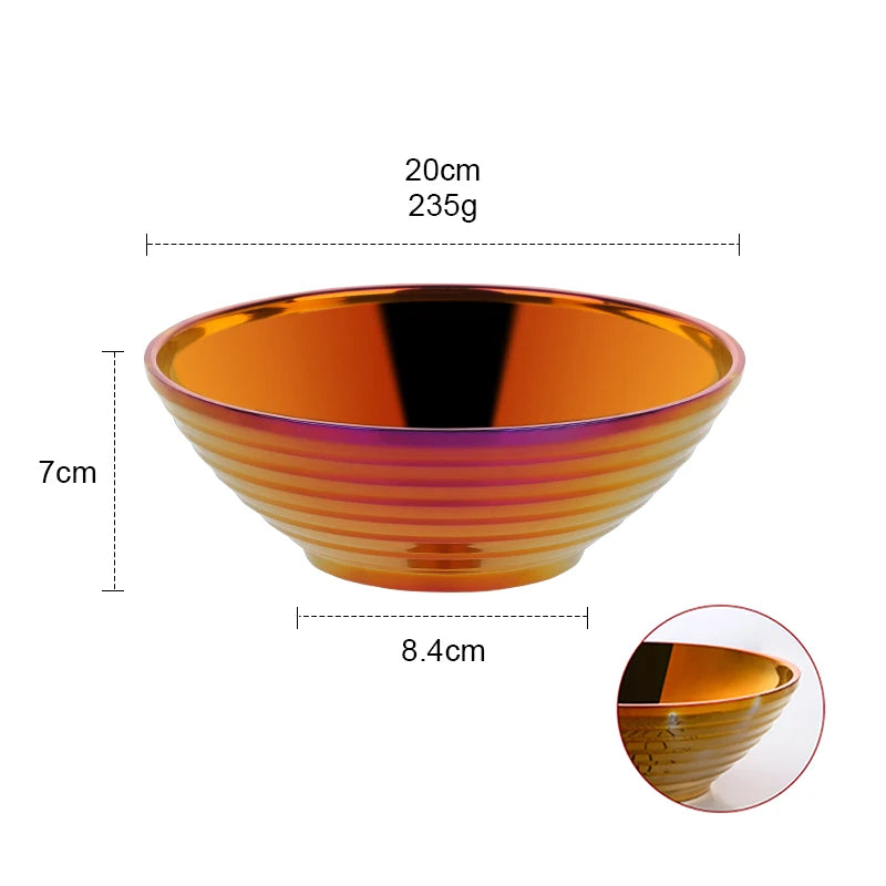 Stainless Steel Soup Bowl Gift Double Layer Anti-Scalding Tableware