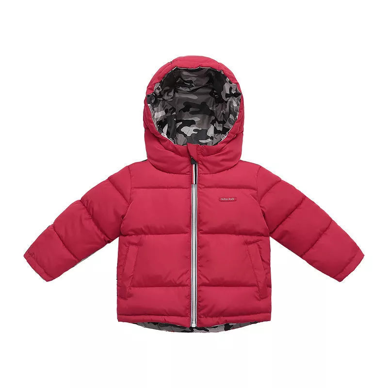 New Baby Girls Hooded Cotton Jackets Waterproof Kids Coats Winter Boys Warm