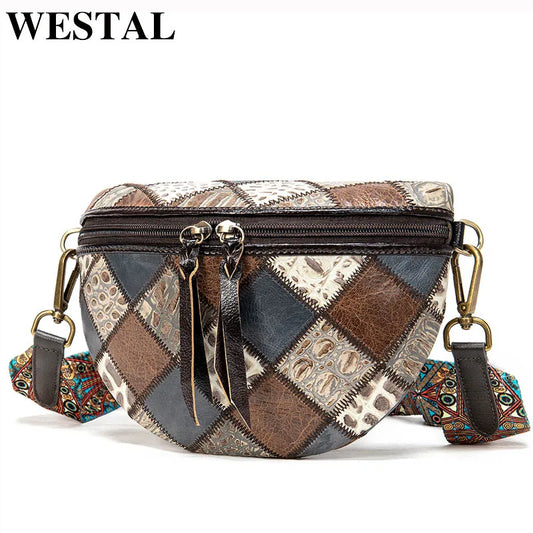 WESTAL Women's Shoulder Bags Genuine Leather Messenger Bags for Women Shell